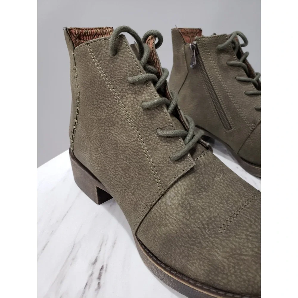 NEW NO BOX SIZE 7 Blowfish Malibu Kinder Ankle Womens Olive Green Lace Up Boots
